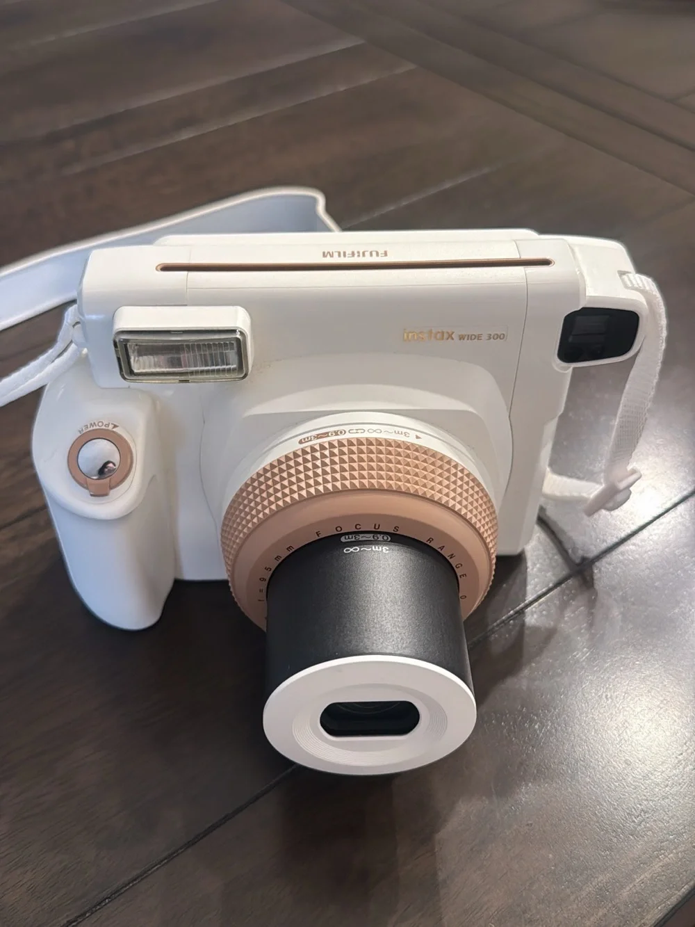 Instax Wide 300 Instant Camera - White with Rose Gold Ring